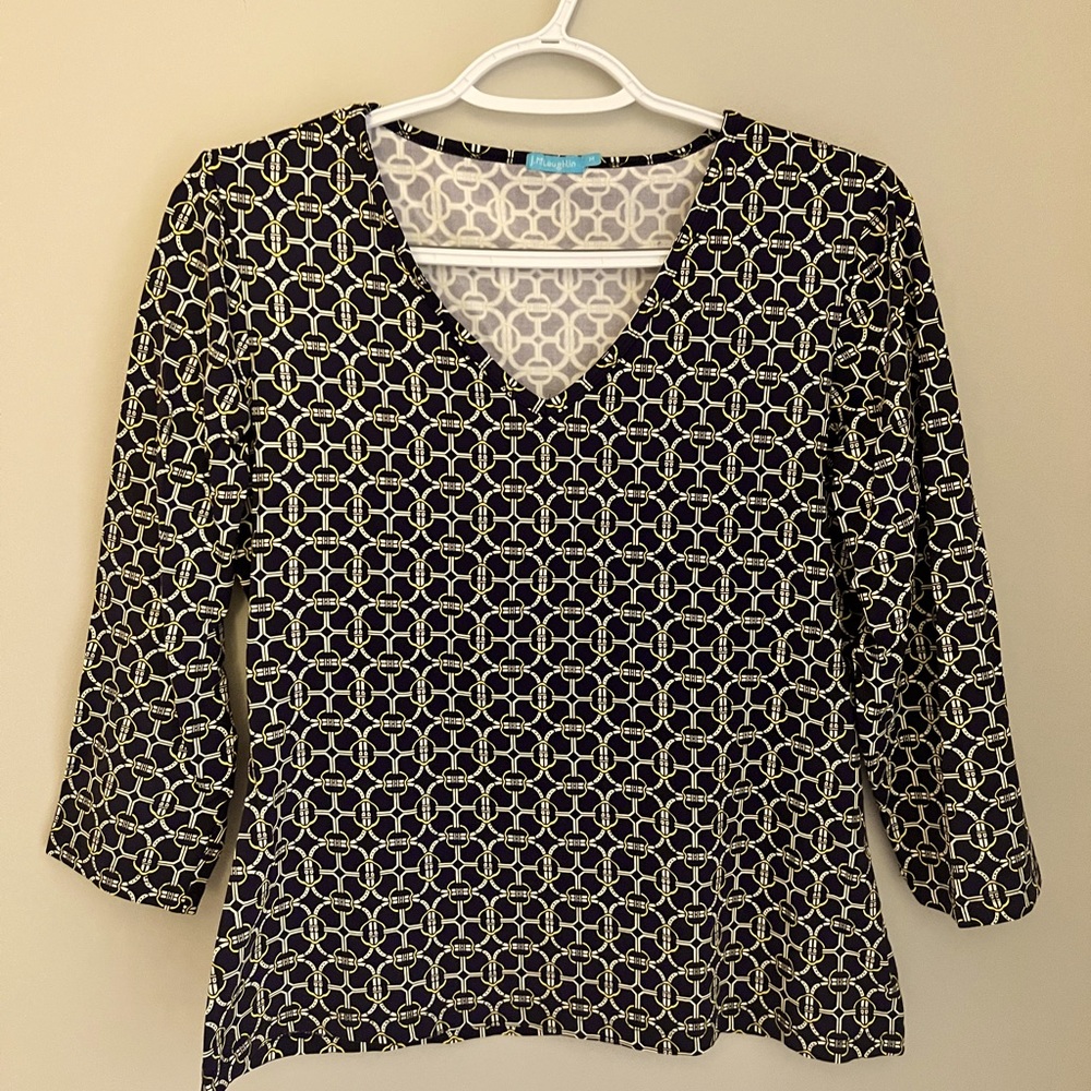 J. McLaughlin V-Neck Printed Top